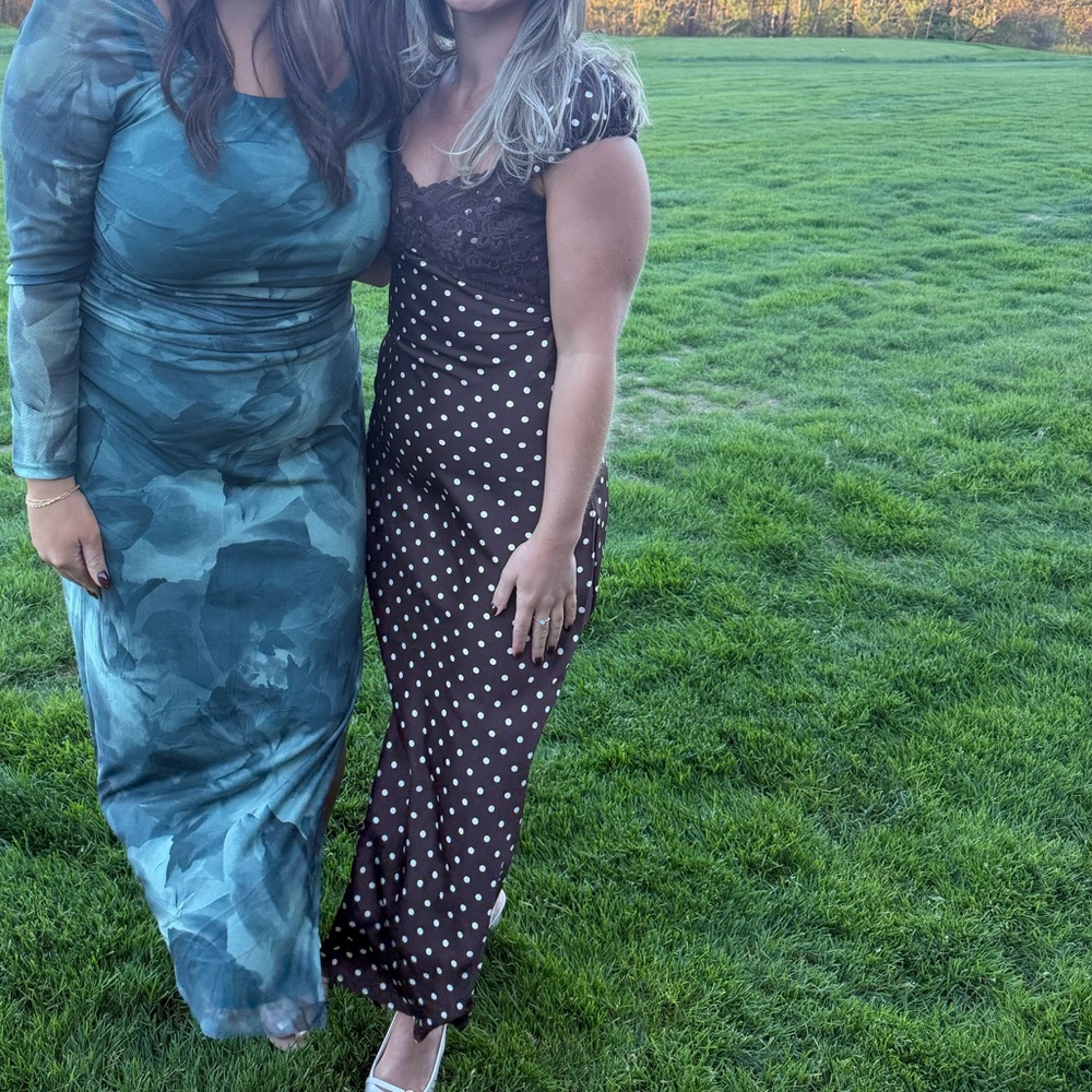 Brown polka dot dress